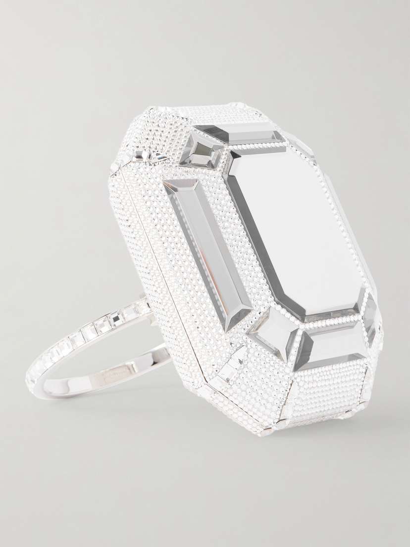 Judith Leiber Couture Ring Emerald Cut Crystal-embellished Resin Clutch