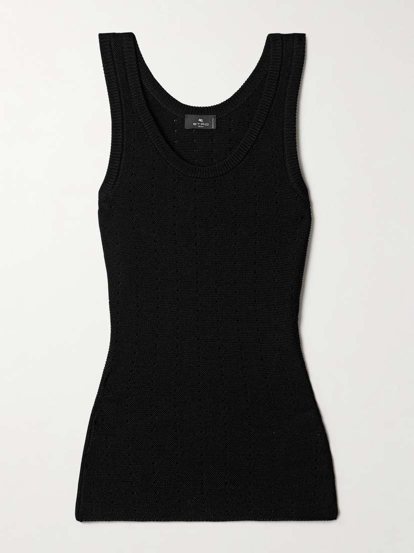 Etro Pointelle-knit Silk-blend Tank