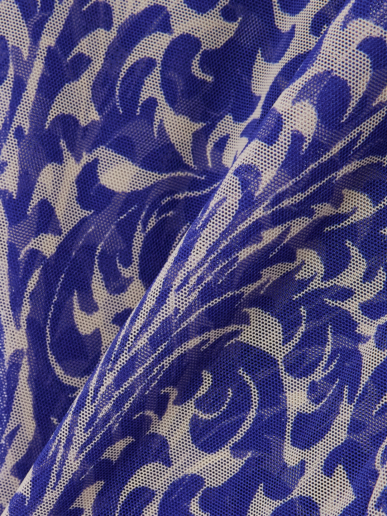 Etro Flocked Printed Tulle T-shirt In Blue