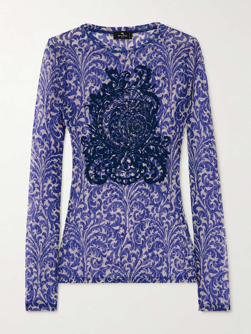 Etro Flocked Printed Tulle T-shirt