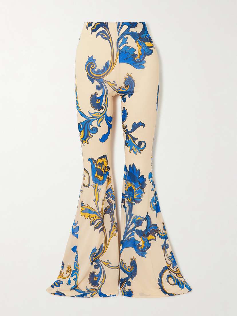 Etro Printed Jersey Flared Pants