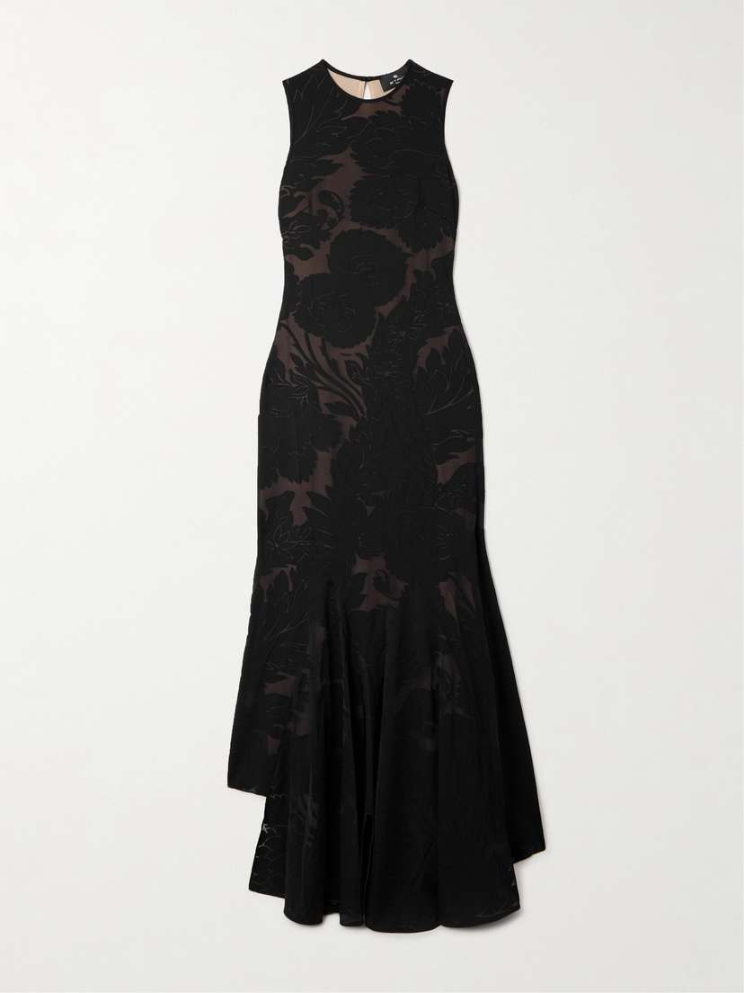 Etro Asymmetric Devoré-jersey Gown
