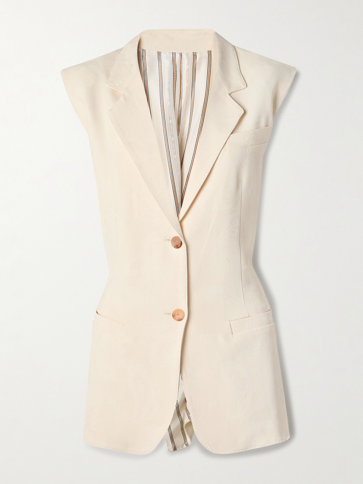 Etro Floral-jacquard Vest In Ivory