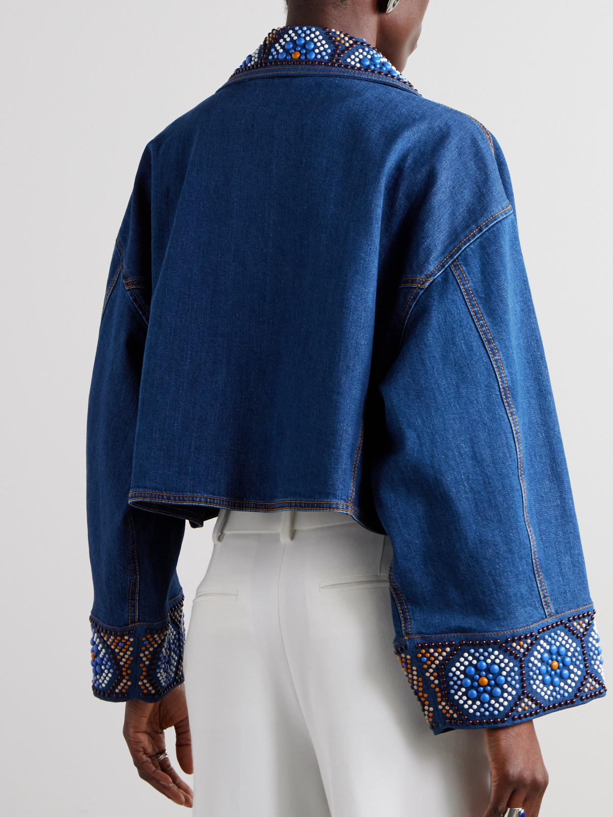 ETRO BEAD-EMBELLISHED DENIM JACKET