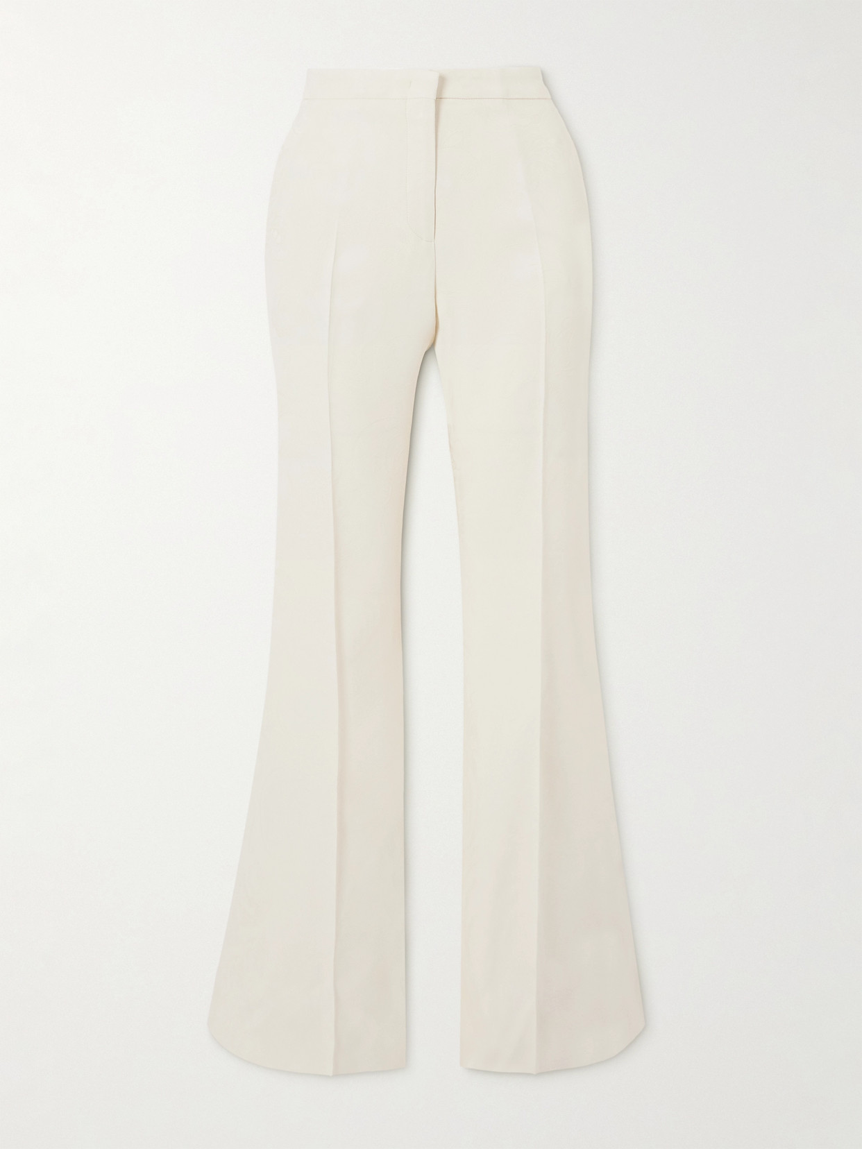 Etro Jacquard Flared Trousers In Ivory