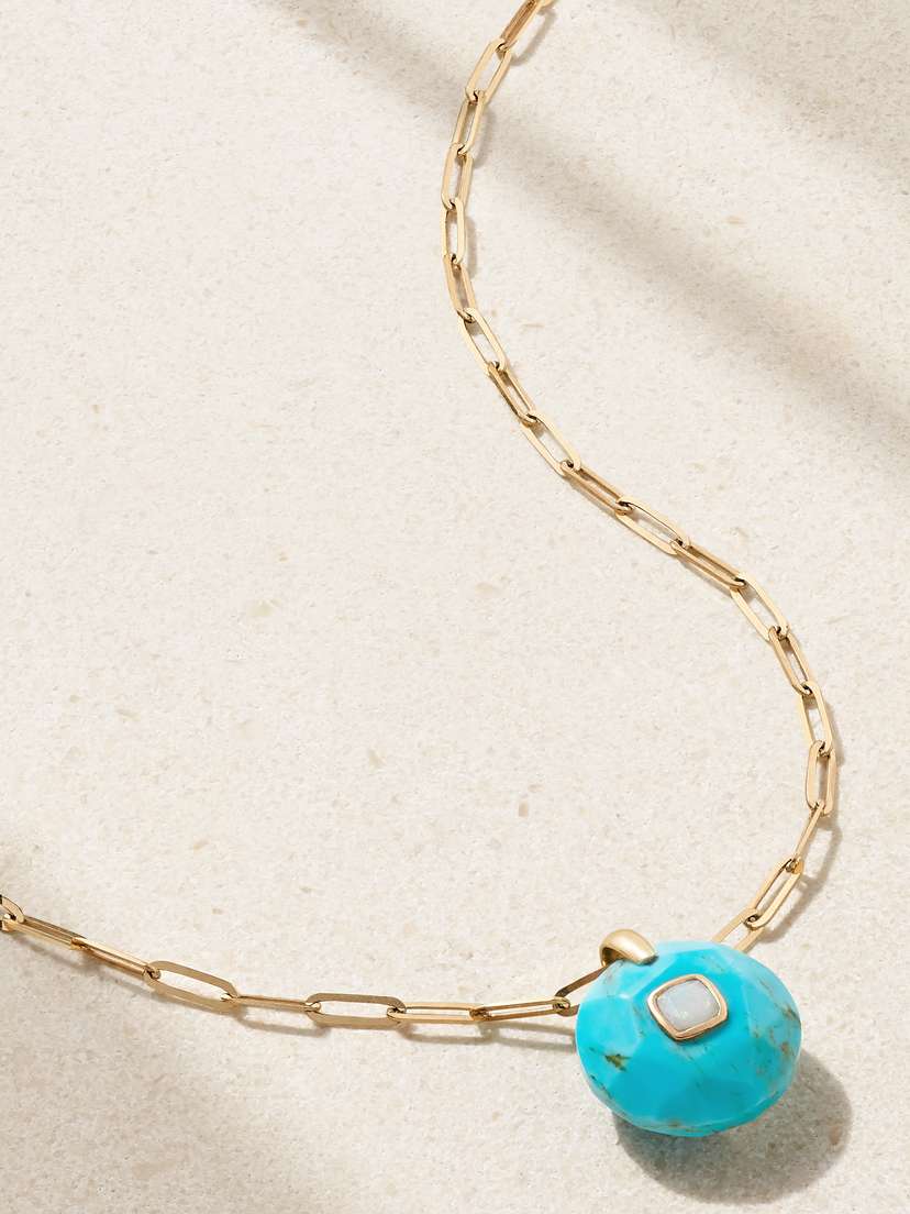 Pascale Monvoisin Milo 9-karat Gold, Turquoise And Opal Necklace