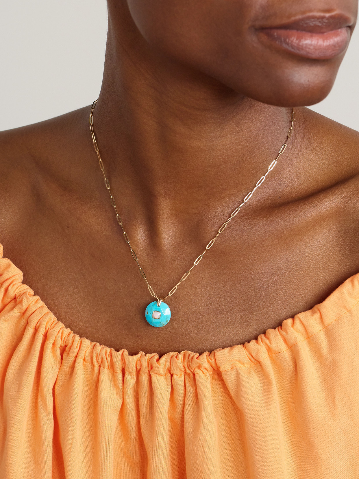 Pascale Monvoisin Milo 9-karat Gold, Turquoise And Opal Necklace In Gold
