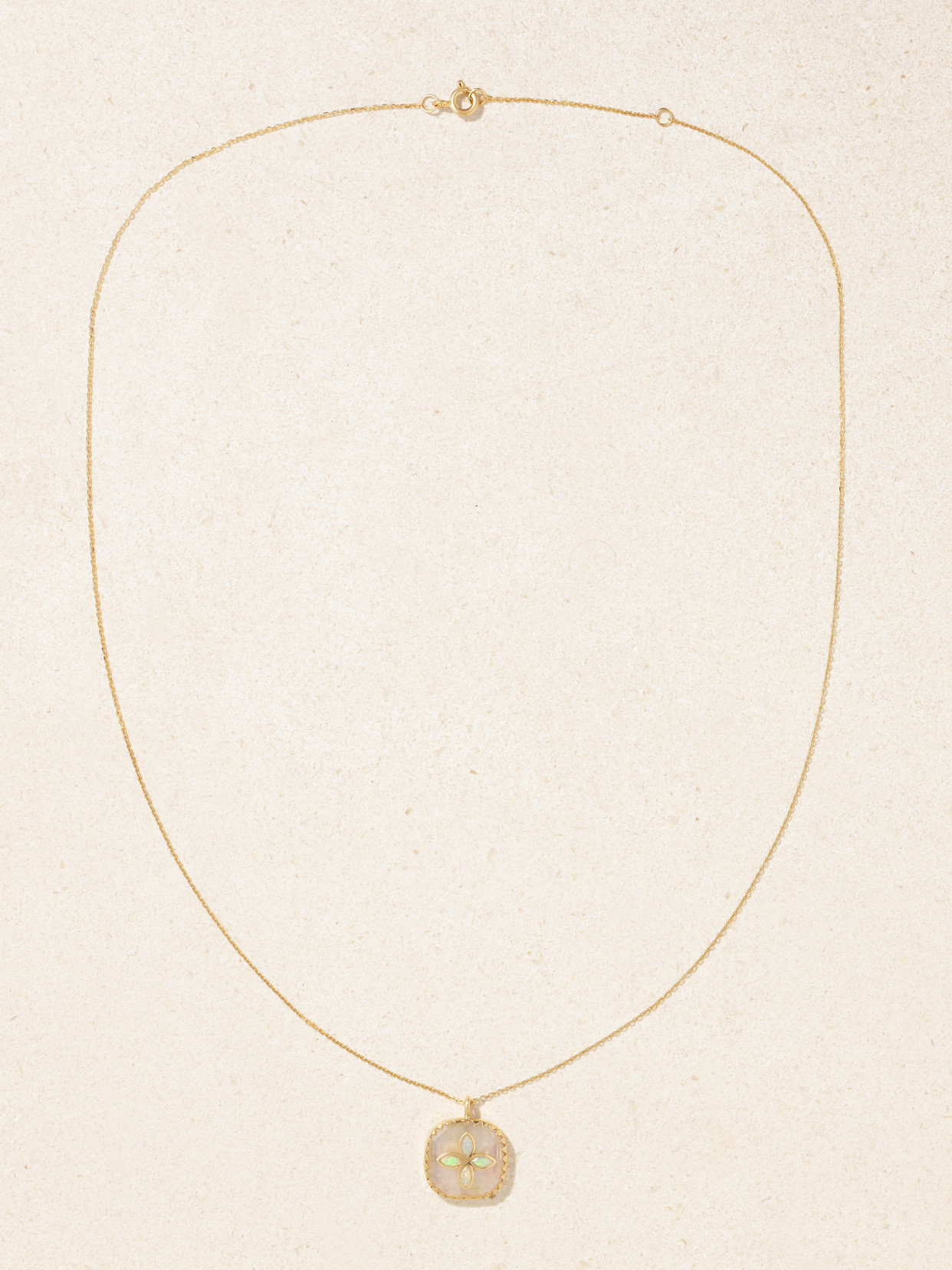 Pascale Monvoisin Bowie 9-karat Gold, Moonstone And Opal Necklace In Gold