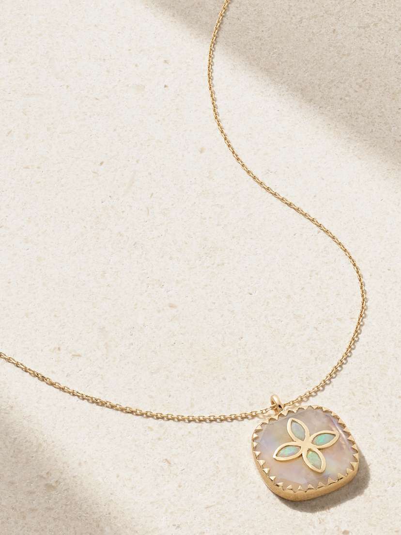 Pascale Monvoisin Bowie 9-karat Gold, Moonstone And Opal Necklace