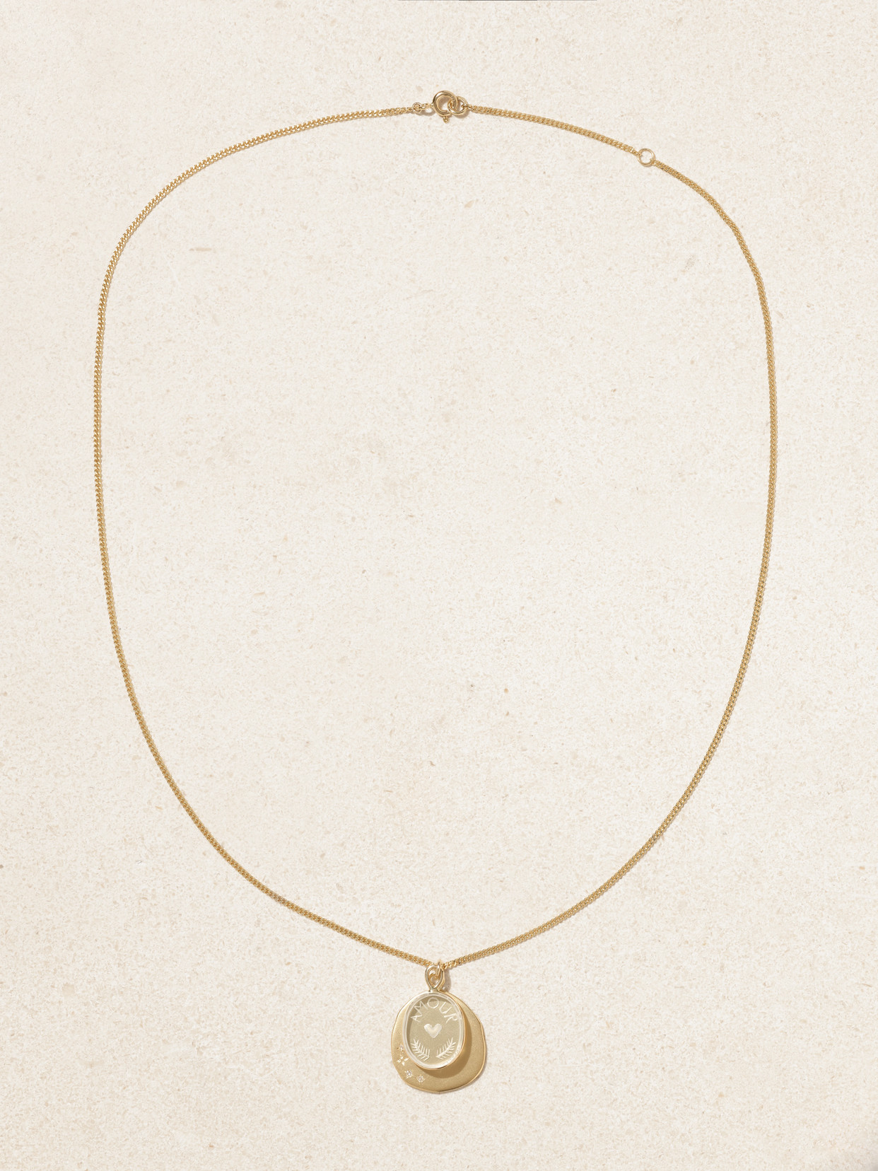 Pascale Monvoisin L'amour 9-karat Gold, Quartz And Diamond Necklace In Gold