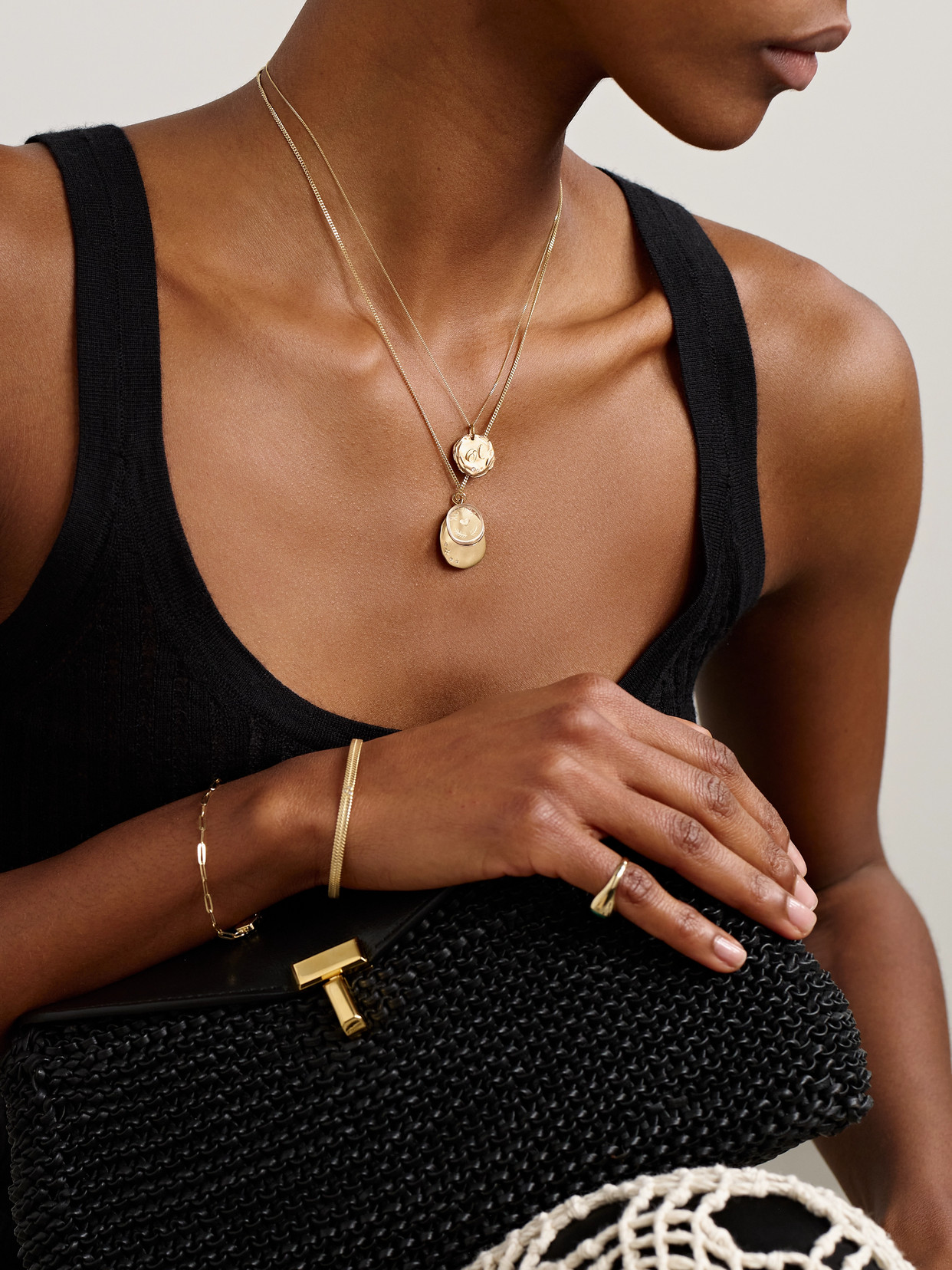 Pascale Monvoisin L'amour 9-karat Gold, Quartz And Diamond Necklace In Gold