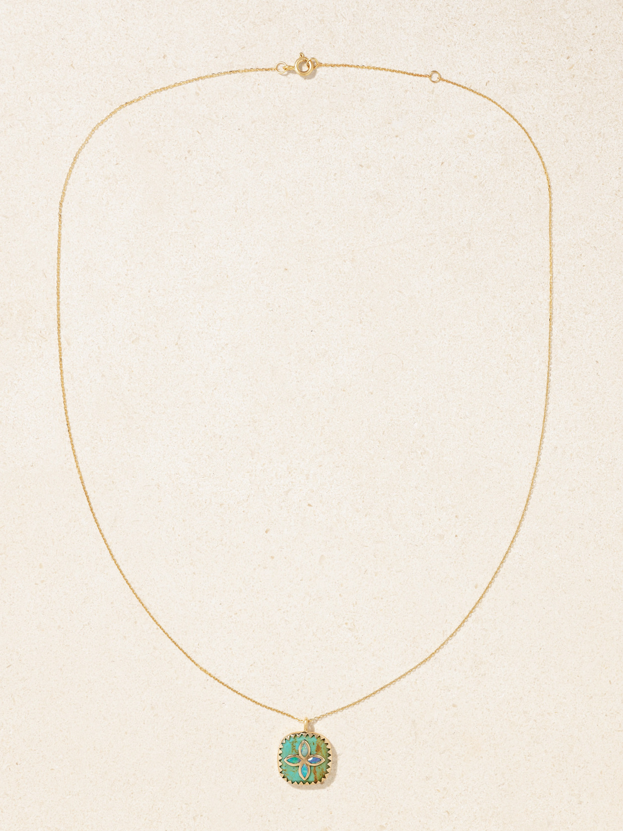 Pascale Monvoisin Bowie 9-karat Gold, Turquoise And Opal Necklace