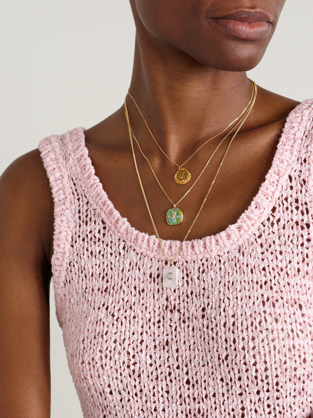 Pascale Monvoisin Bowie 9-karat Gold, Turquoise And Opal Necklace