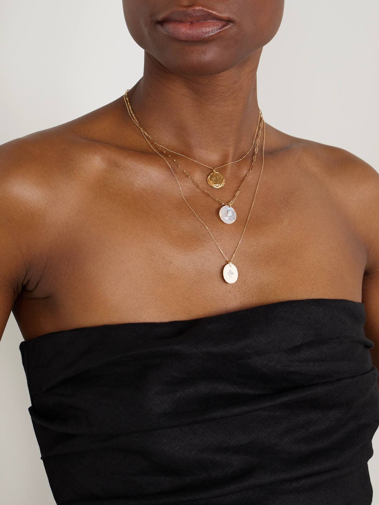 Pascale Monvoisin Milo 9-karat Gold, Moonstone And Opal Necklace In Gold