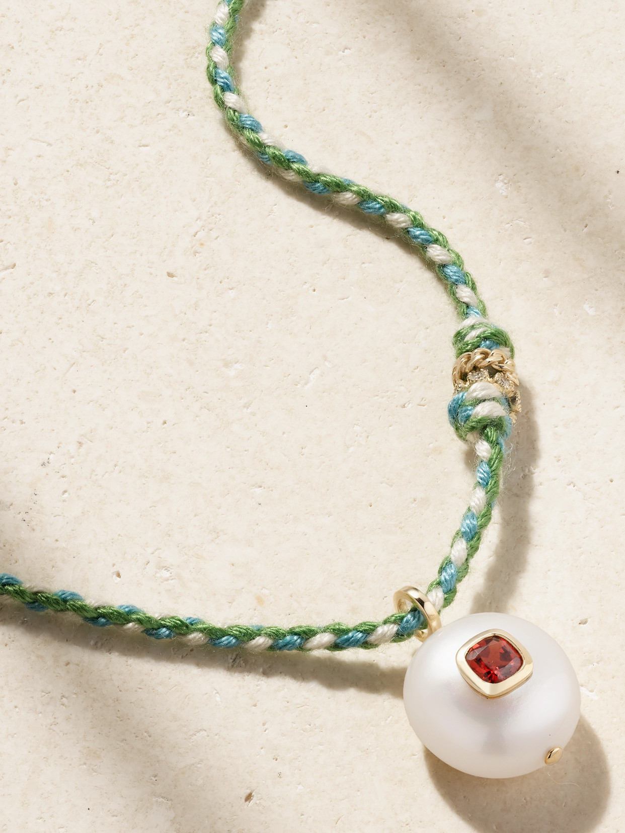 Pascale Monvoisin Eddie 9-karat Gold, Cord And Multi-stone Necklace In Gold