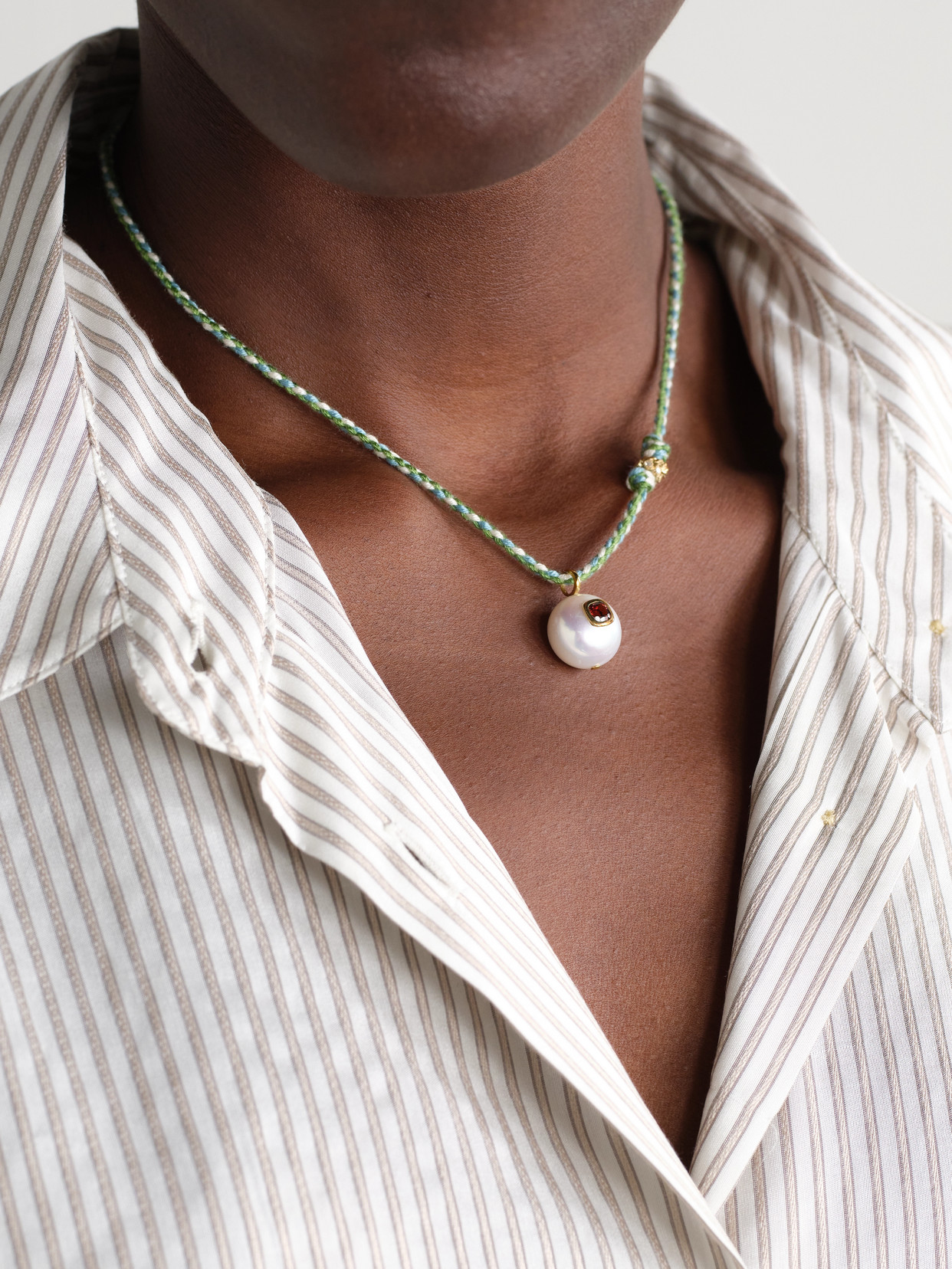 Pascale Monvoisin Eddie 9-karat Gold, Cord And Multi-stone Necklace In Gold