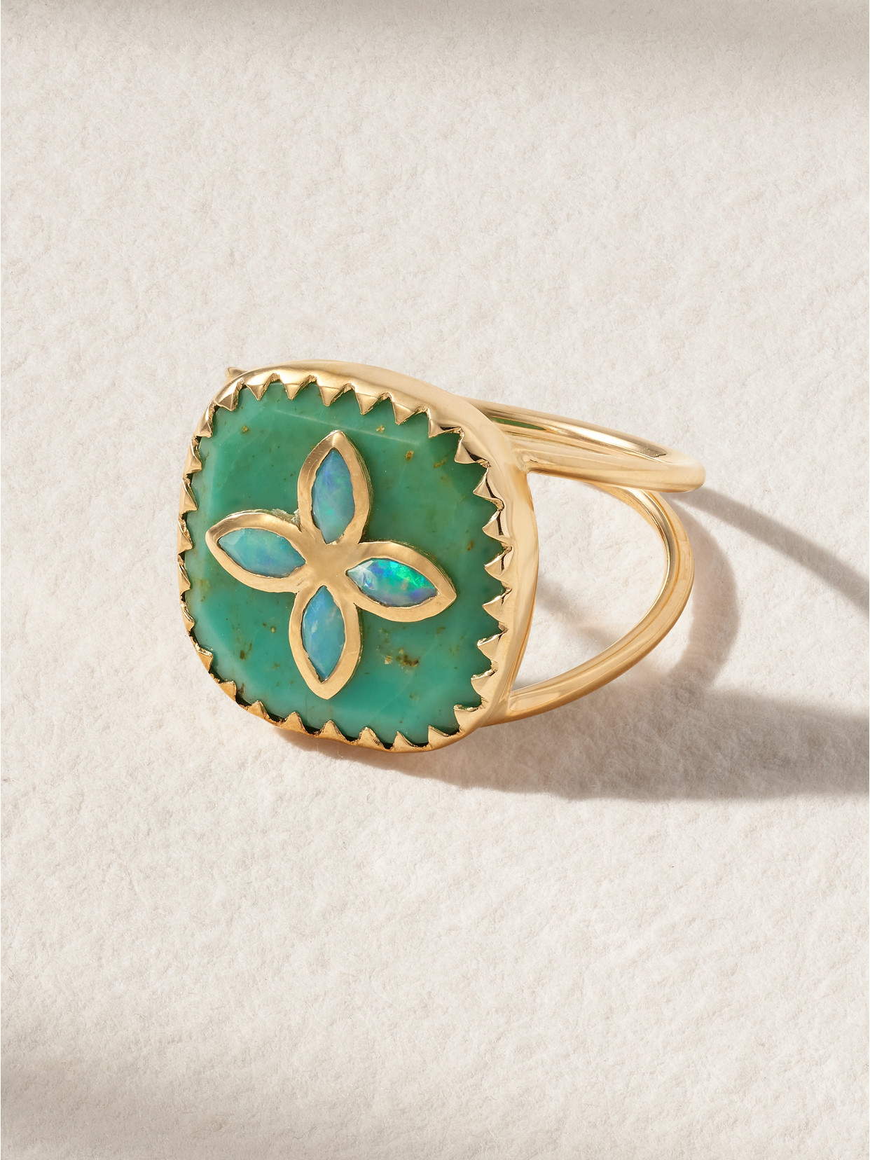 Pascale Monvoisin Bowie N°2 9-karat Gold, Turquoise And Opal Ring