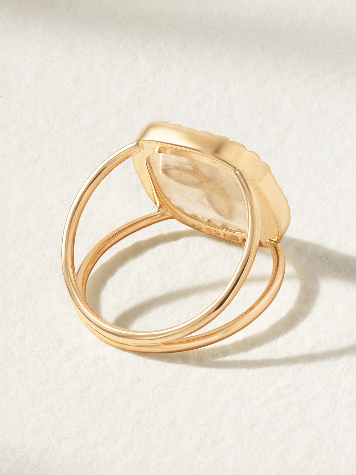 Pascale Monvoisin Bowie N°2 9-karat Gold, Moonstone And Opal Ring