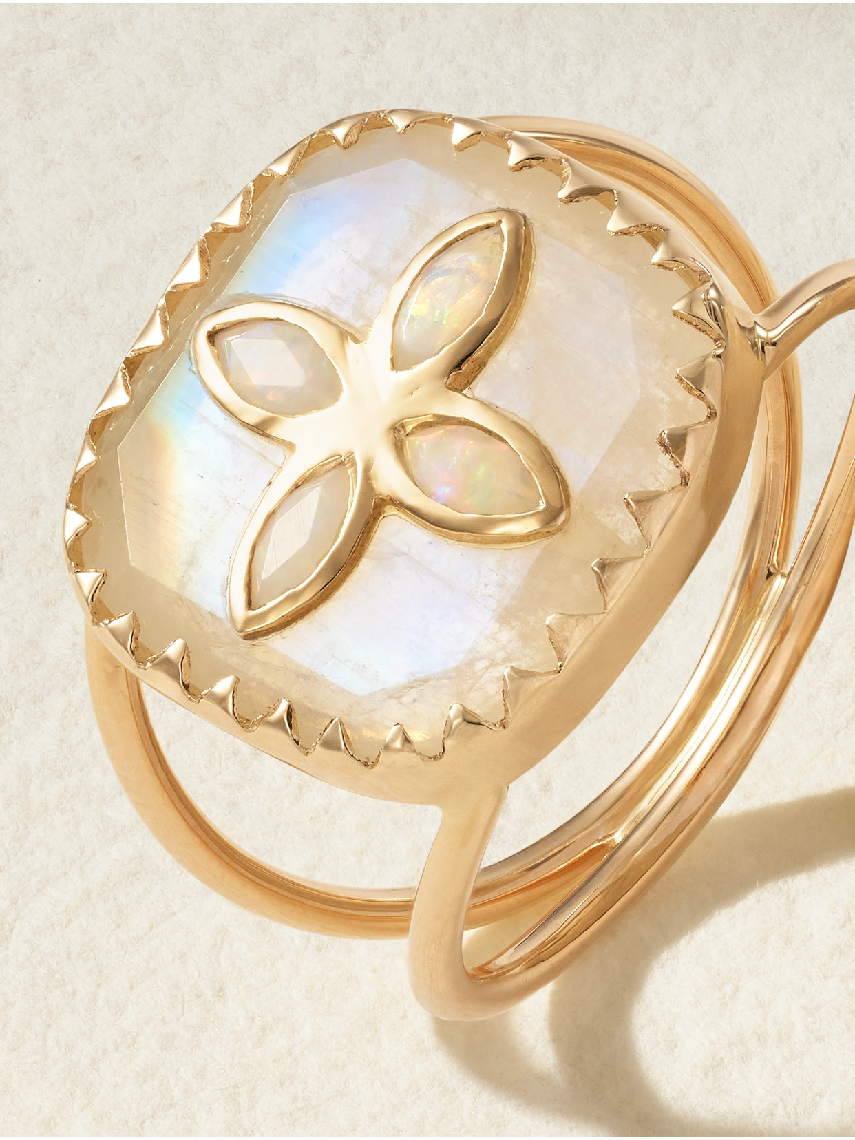 Pascale Monvoisin Bowie N°2 9-karat Gold, Moonstone And Opal Ring