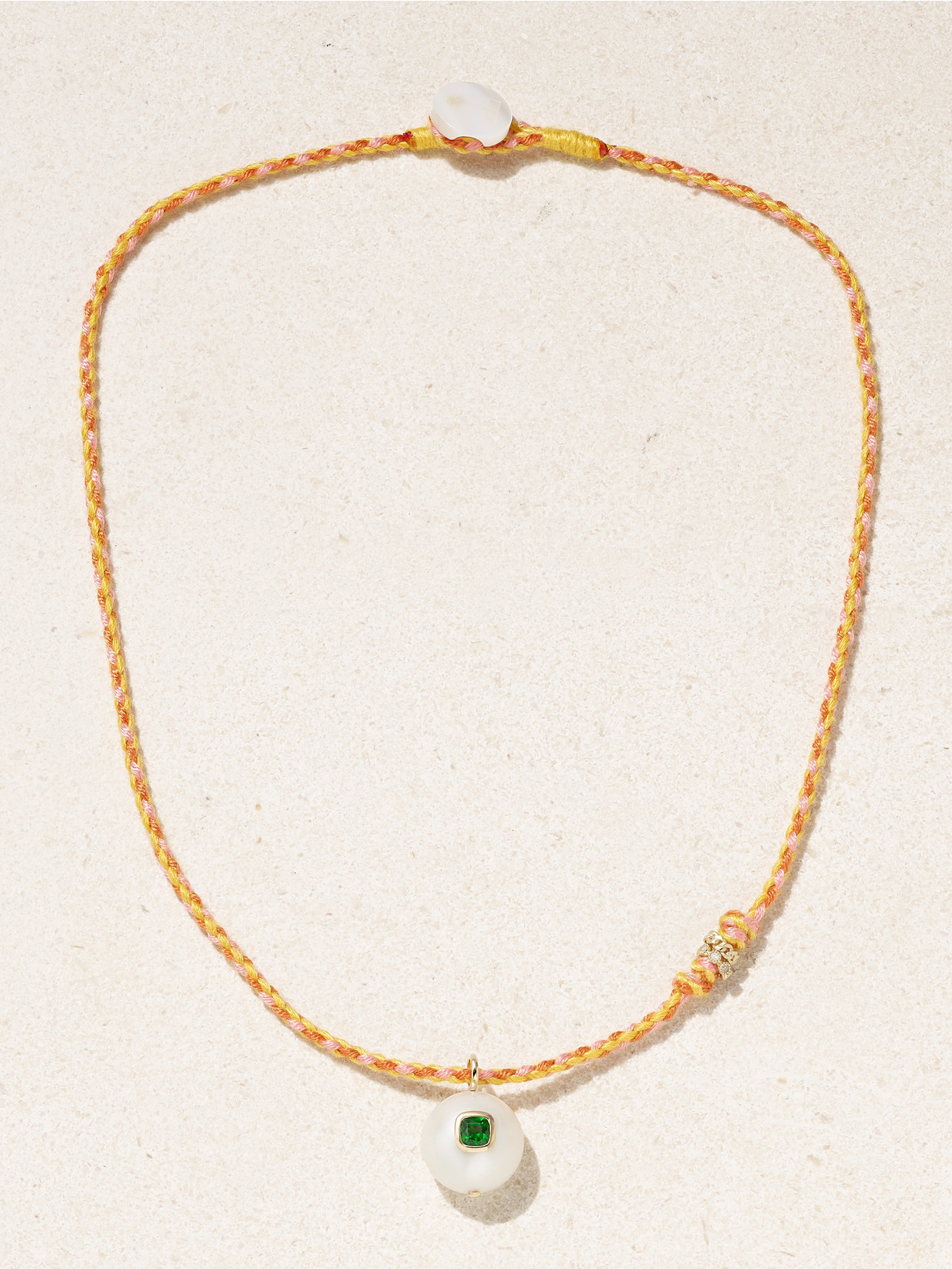 Pascale Monvoisin Eddie 9-karat Gold, Cord And Multi-stone Necklace In Multi