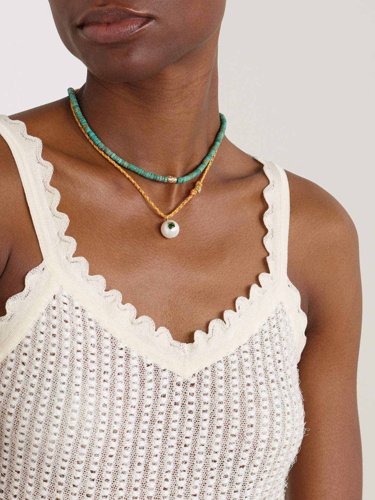 Pascale Monvoisin Eddie 9-karat Gold, Cord And Multi-stone Necklace In Multi