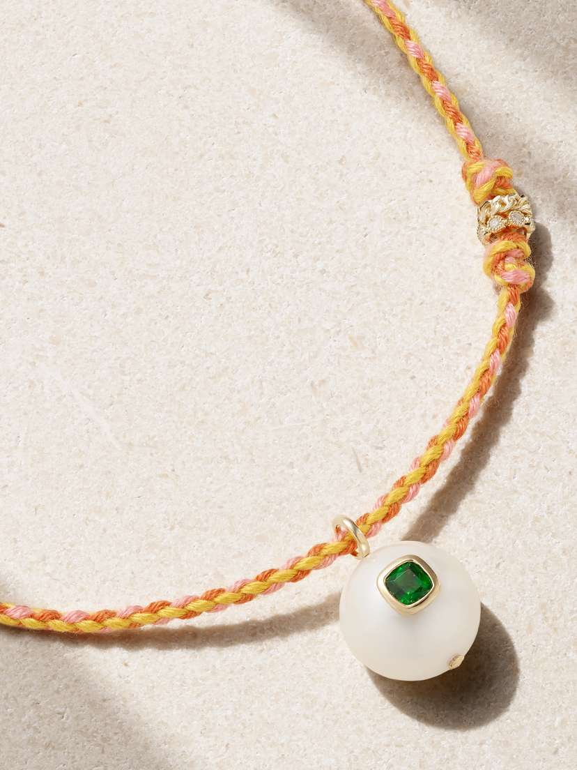 Pascale Monvoisin Eddie 9-karat Gold, Cord And Multi-stone Necklace