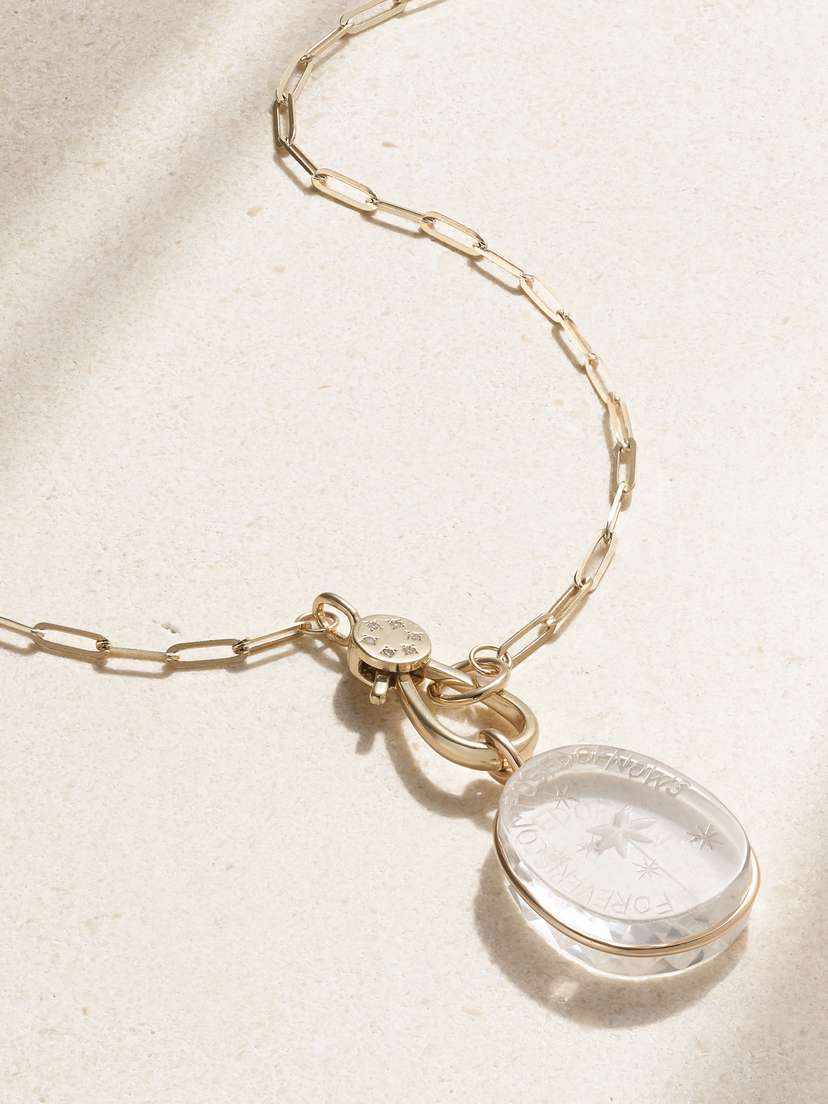 Pascale Monvoisin Alba N°2 9-karat Gold Crystal Necklace