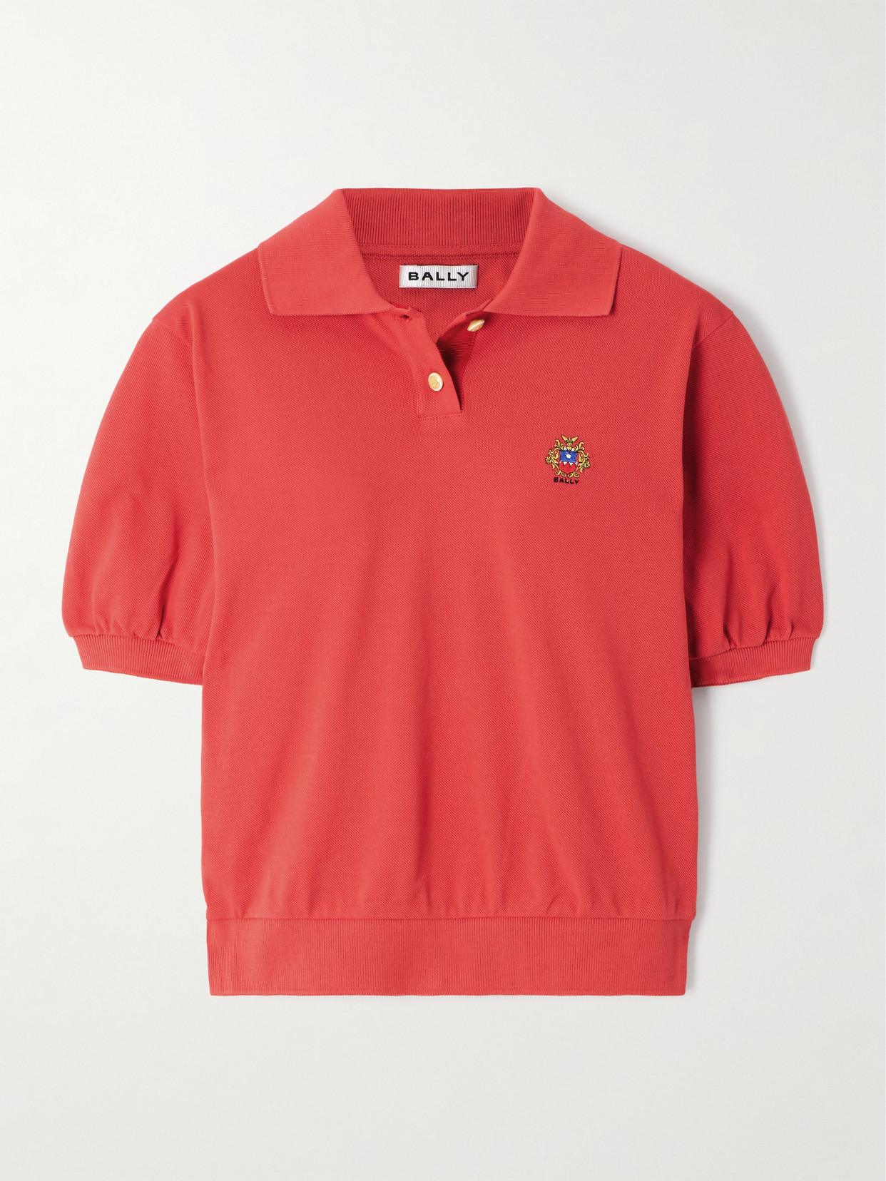Bally Embroidered-logo Polo Shirt In Red