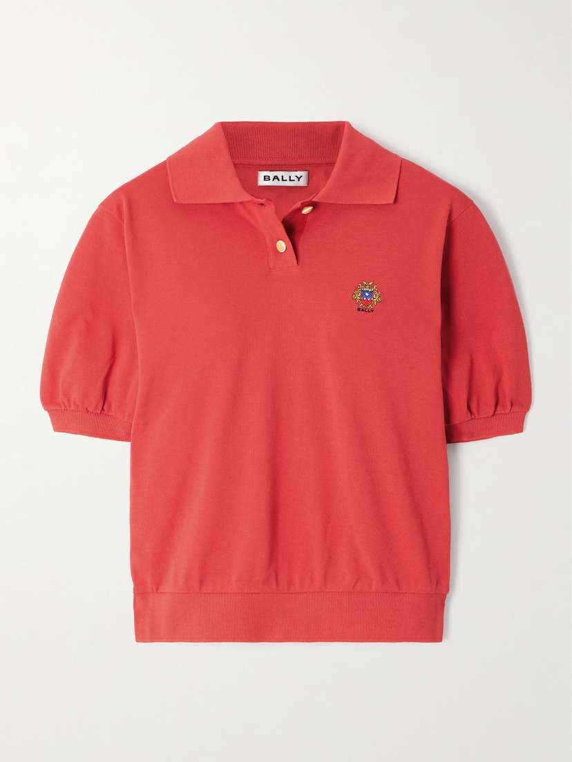 BALLY Embroidered Cotton-piqué Polo Shirt