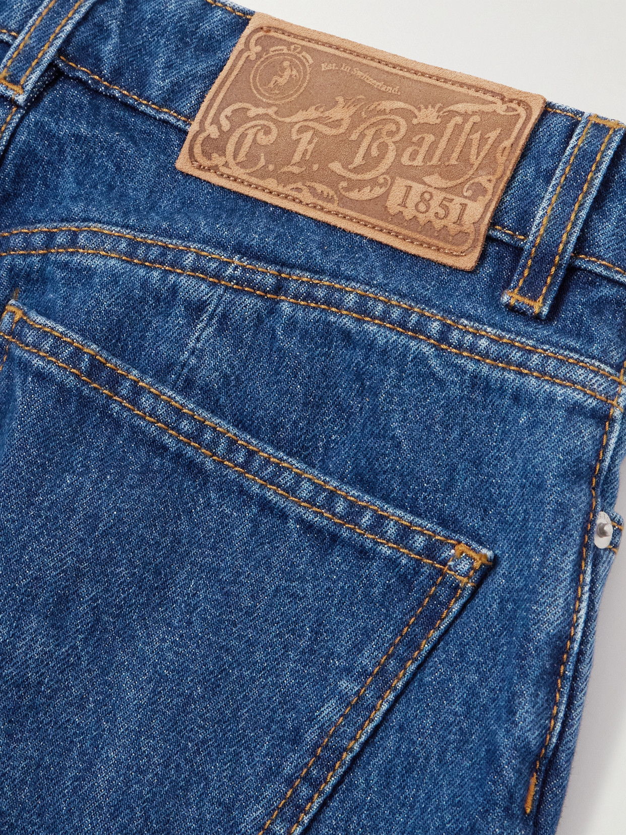 Bally Cropped Paneled High-rise Flared Jeans In Blue