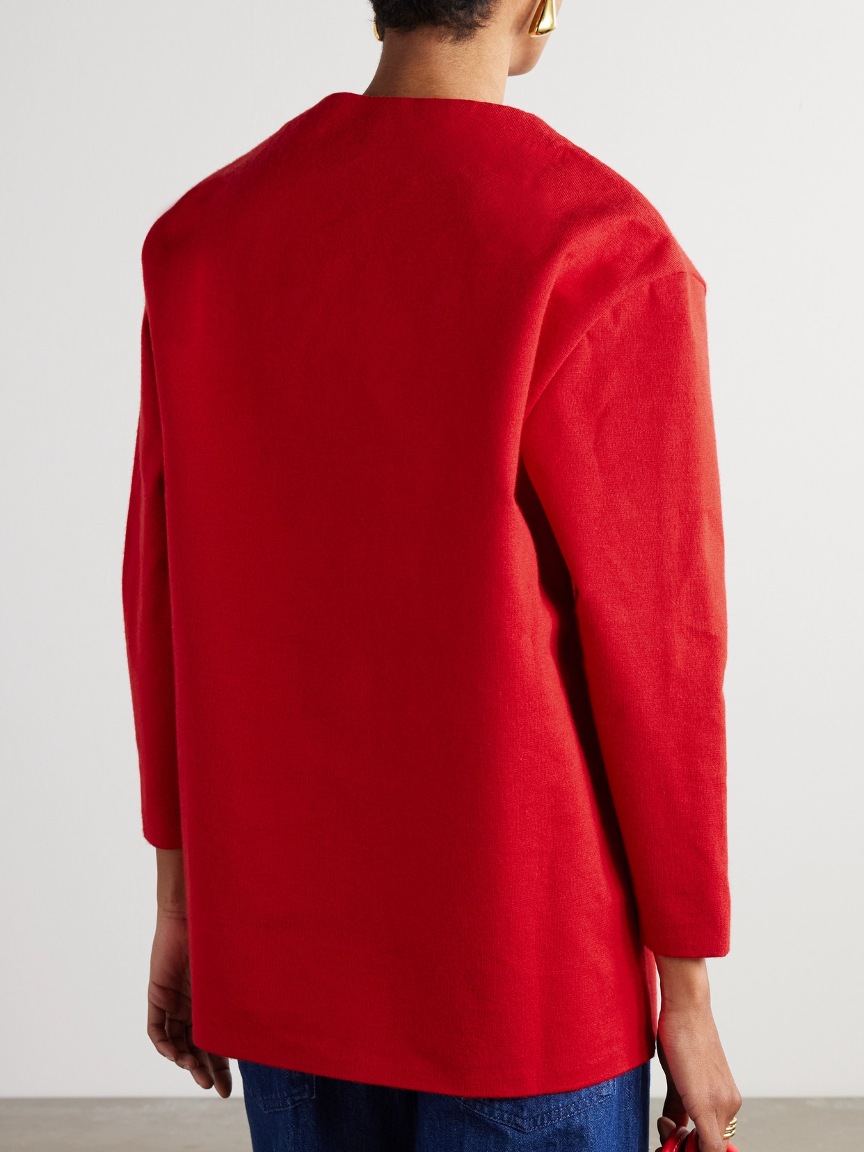 Bally L-blend Stiff Cardigan In Red