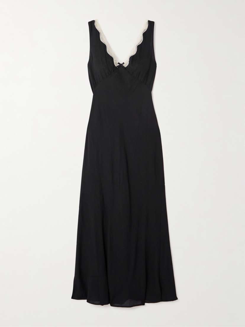 Rixo Sandrine Lace-trimmed Voile Midi Dress