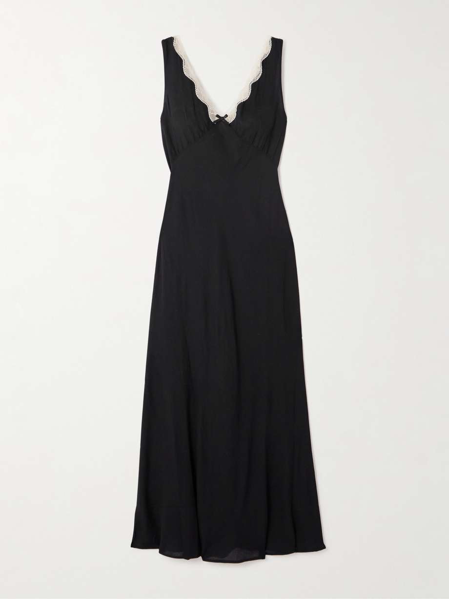 sandrine lace-trimmed voile midi dress