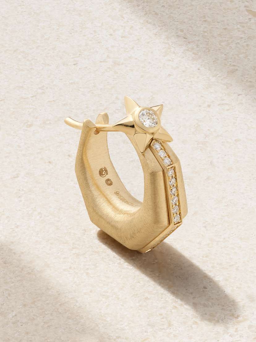Marie Lichtenberg Baba 18-karat Gold Diamond Single Hoop Earring