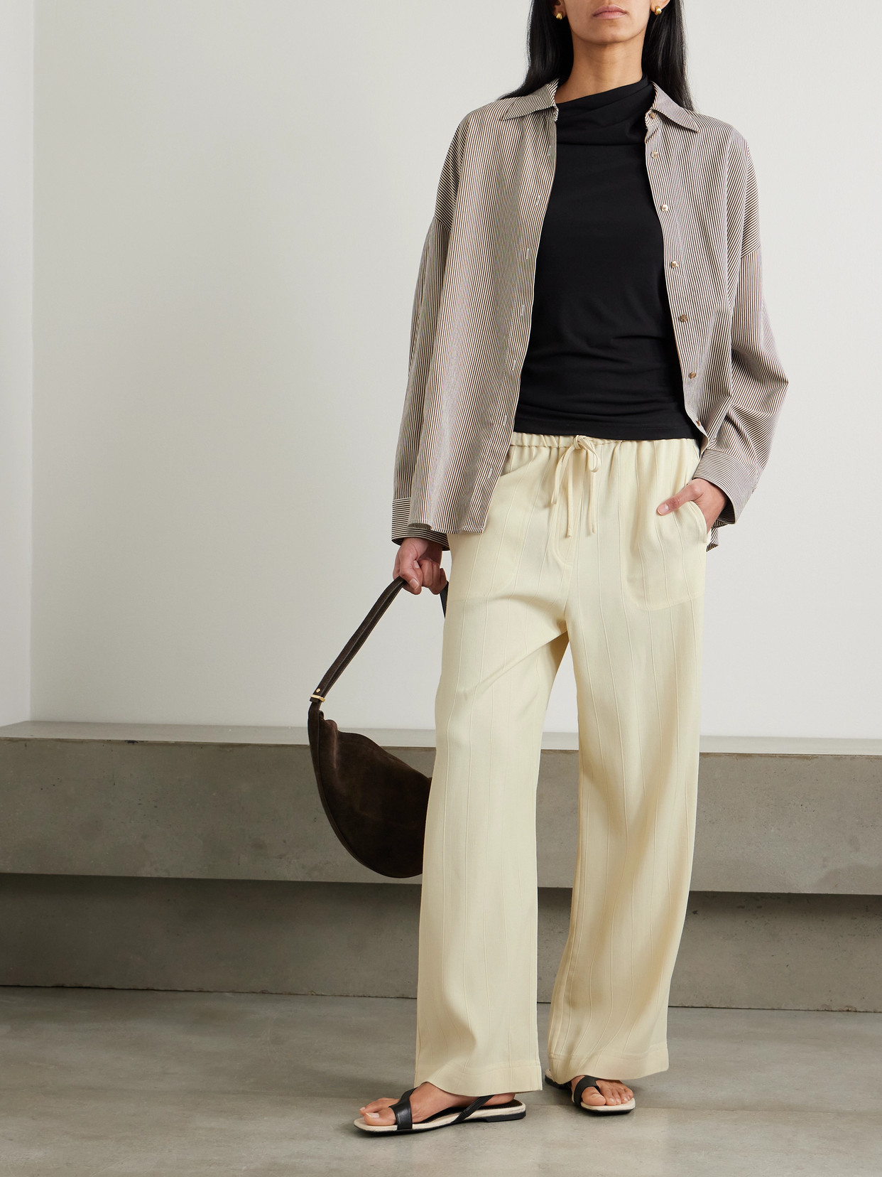 Totême Toteme Drawstring Trousers In Cream