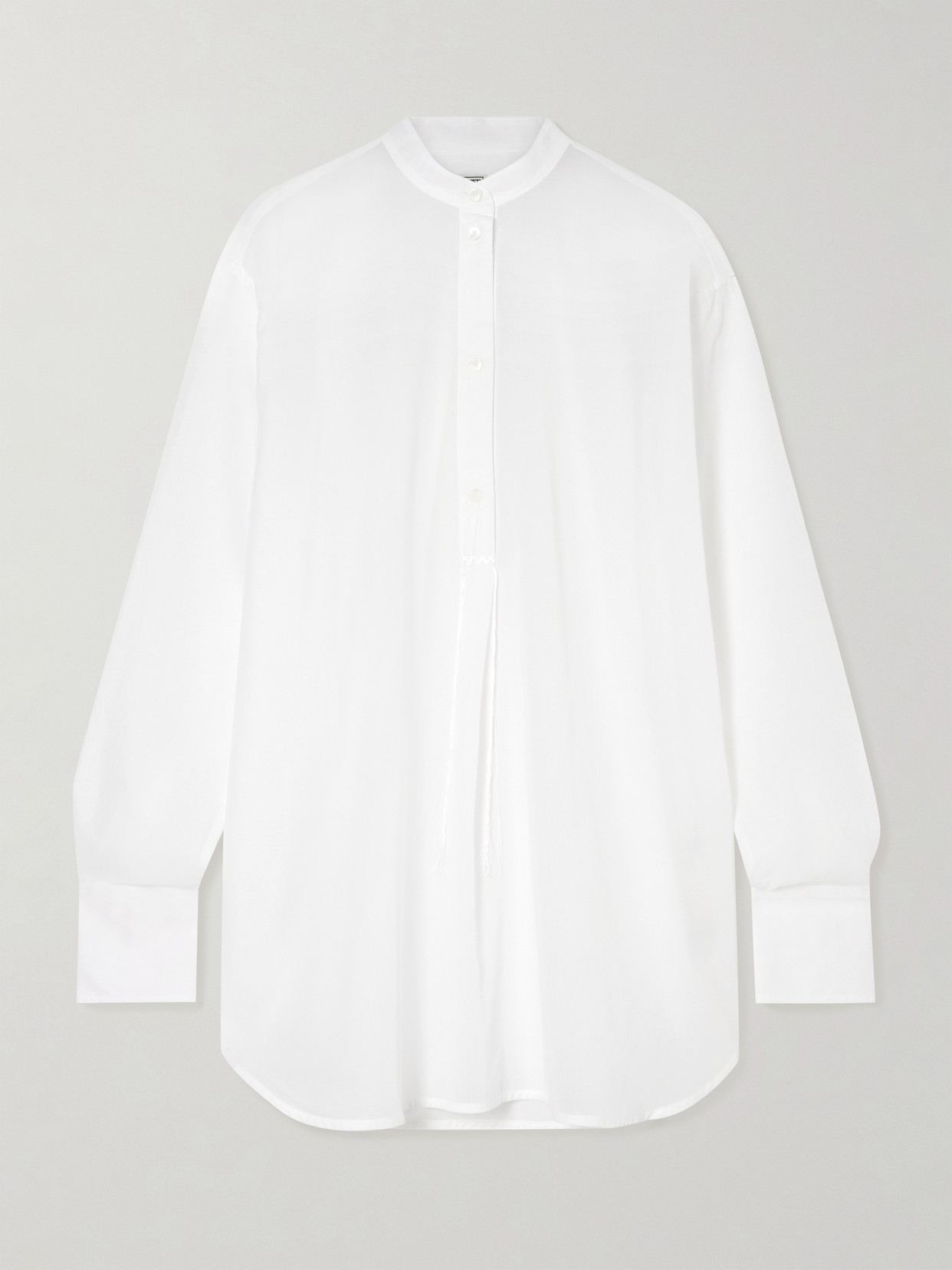 Totême Embroidered Organic Cotton-voile Shirt In White