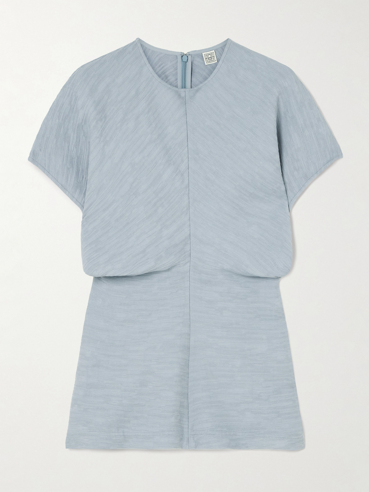 TOTEME - Draped Textured Woven Top - Blue