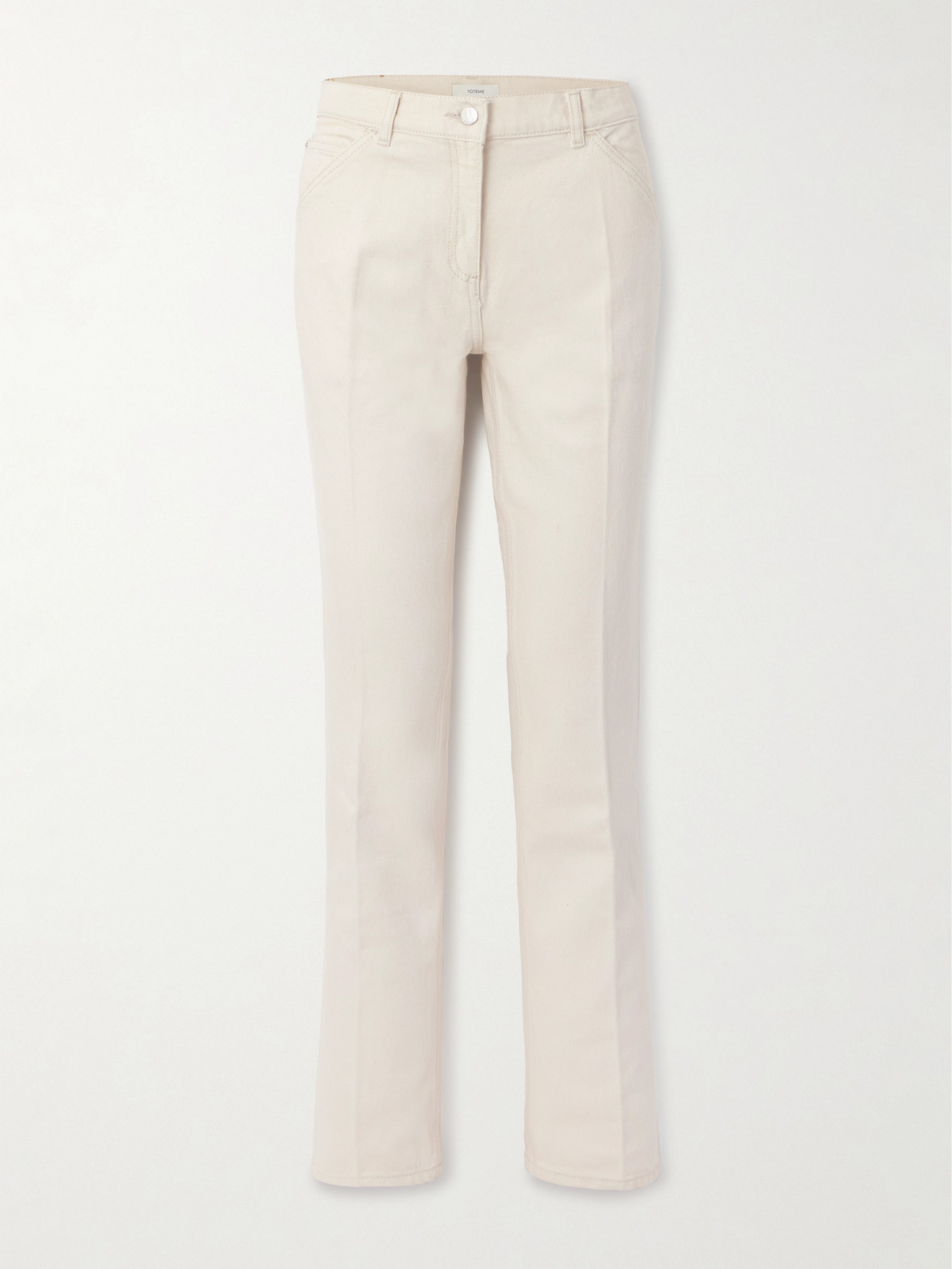Totême Organic Low-rise Slim-leg Jeans In Ecru