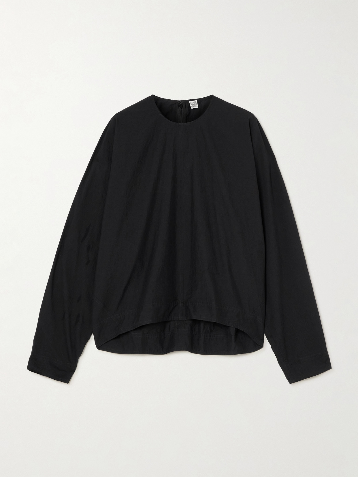 Totême Cotton-blend Poplin Top In Schwarz
