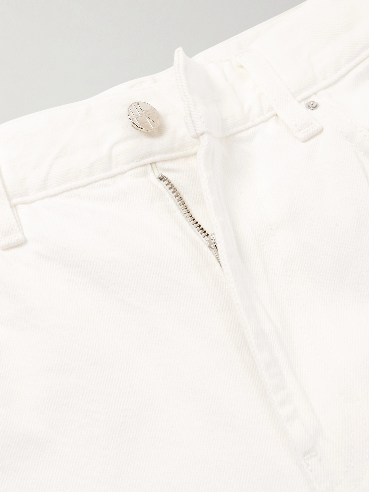 Totême Pleated High-rise Wide-leg Organic Jeans In White
