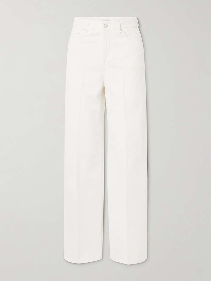 Toteme — Pleated high-rise wide-leg organic jeans
