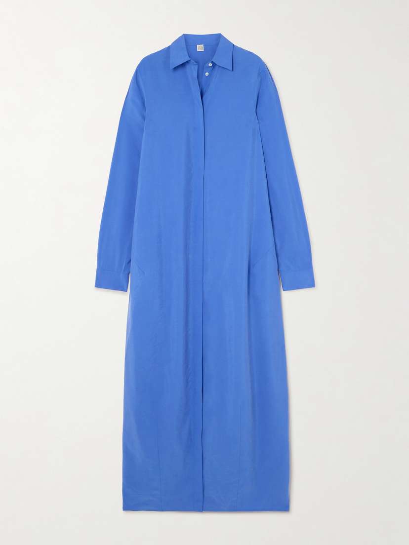 TOTEME Parachute Silk-blend Maxi Shirt Dress