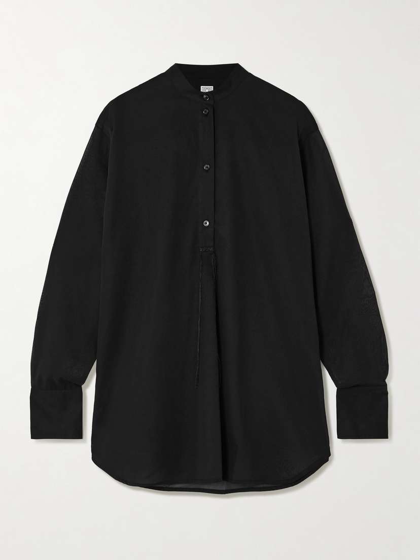 Toteme — Embroidered organic cotton-voile shirt