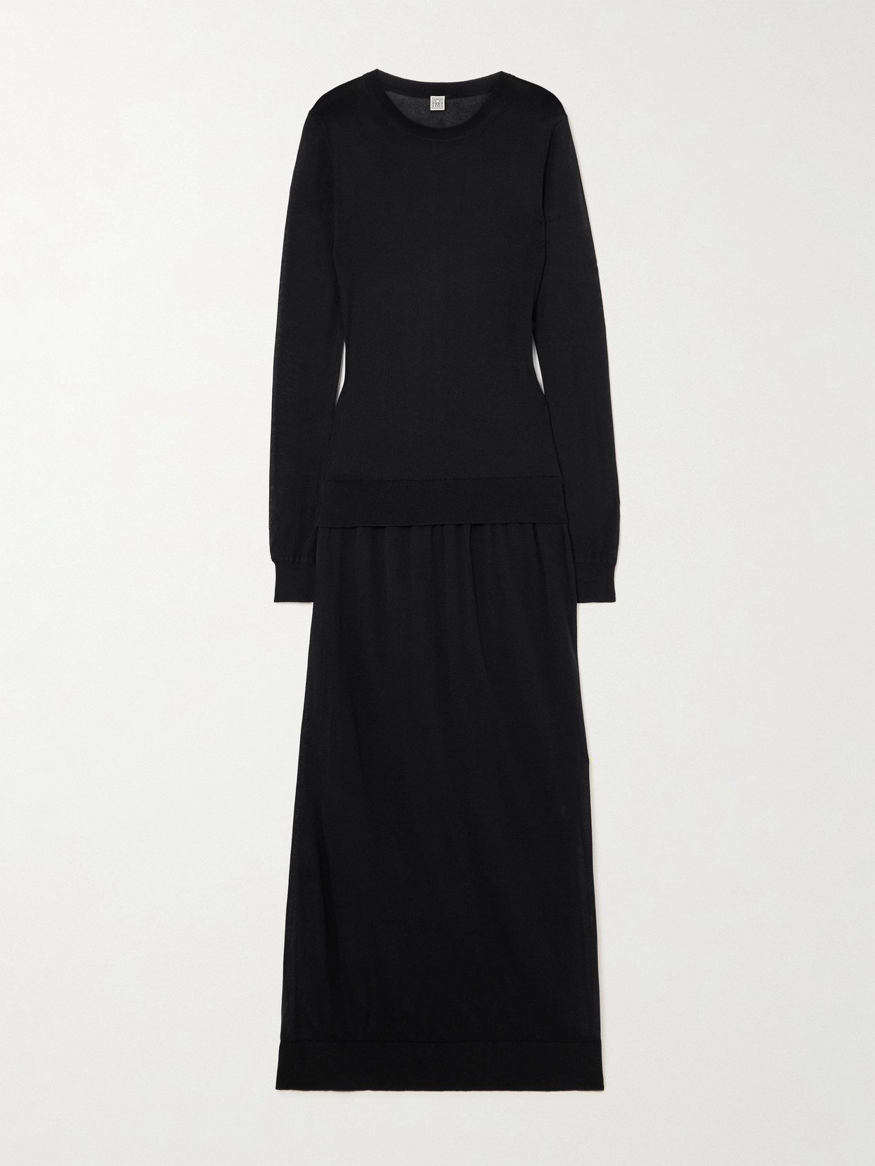 Totême Silk-blend Maxi Dress In Black