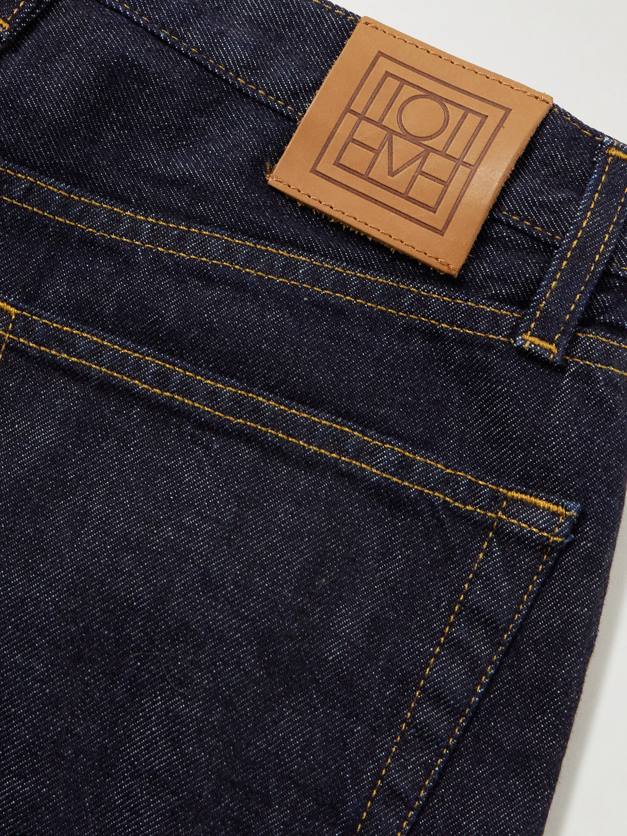 Twisted Seam High-Rise Straight-Leg Jeans