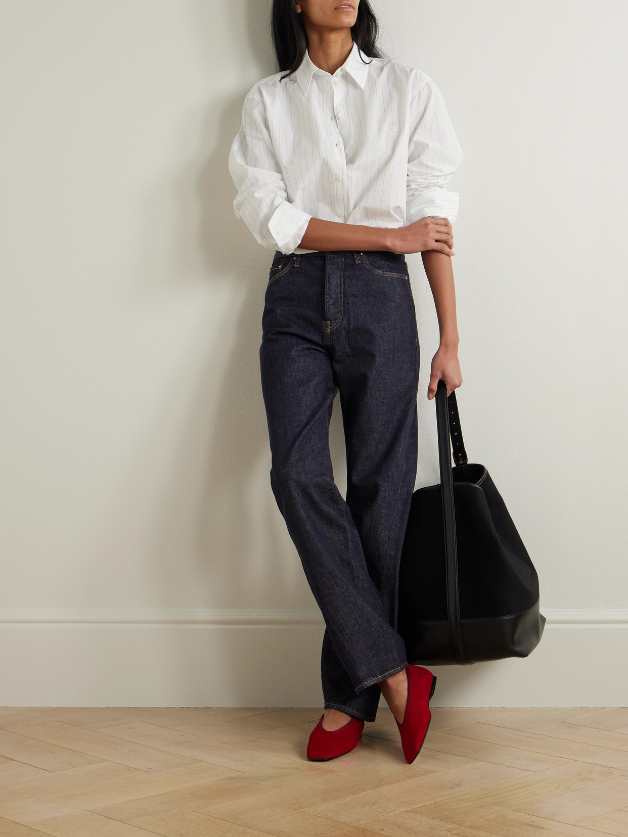 Twisted Seam High-Rise Straight-Leg Jeans