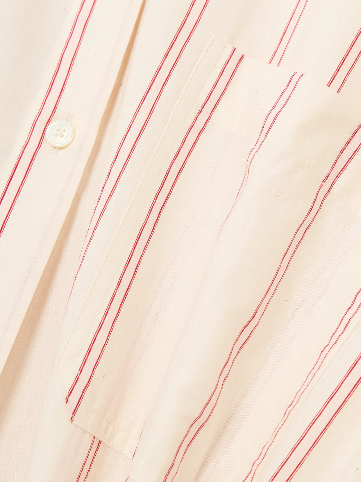 TOTÊME STRIPED COTTON AND SILK-BLEND MIDI SHIRT DRESS