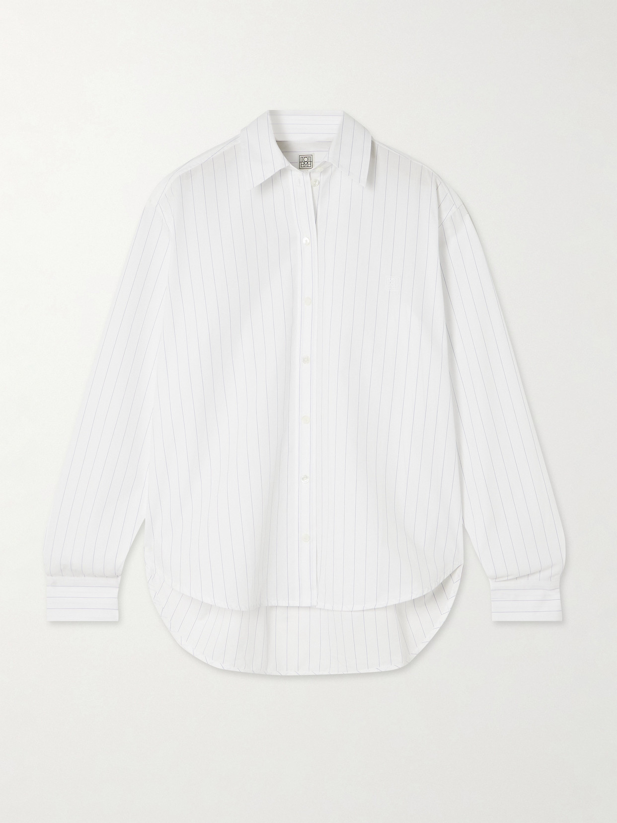 Totême Striped Organic Cotton-poplin Shirt In White