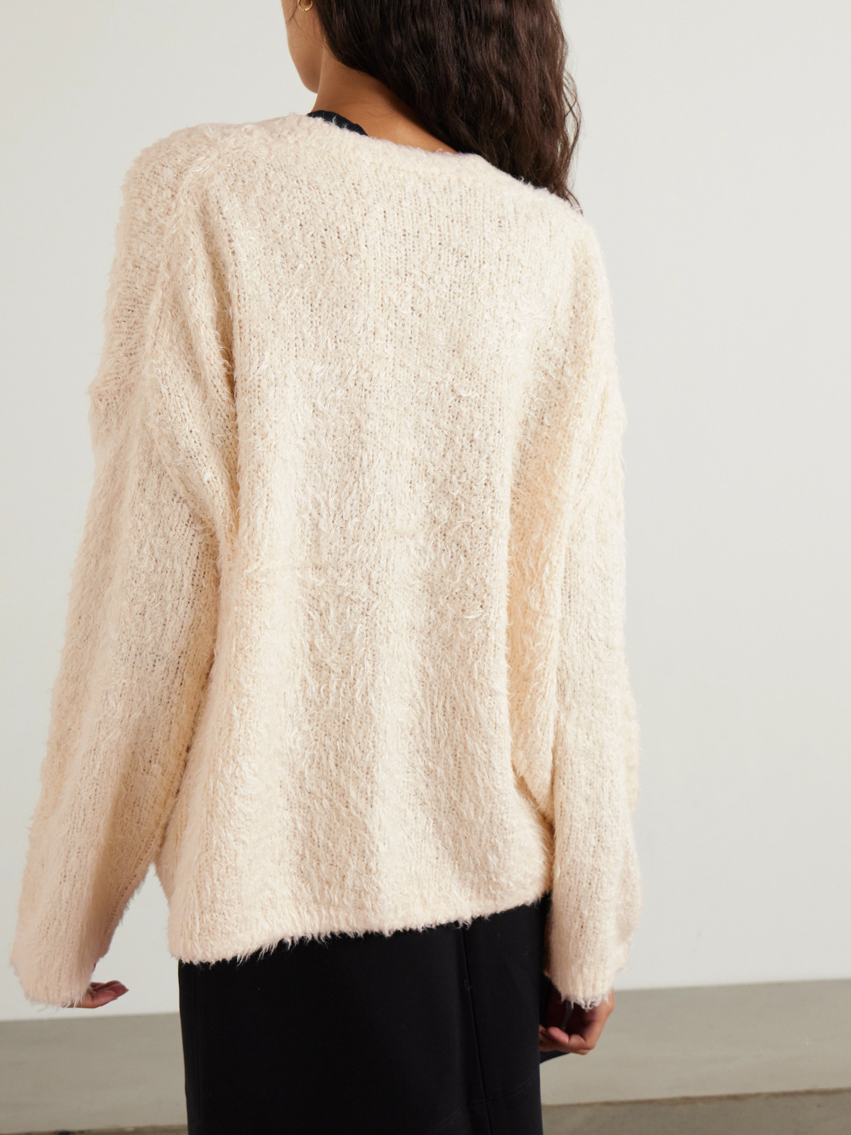 Totême Silk-bouclé Sweater In Cream