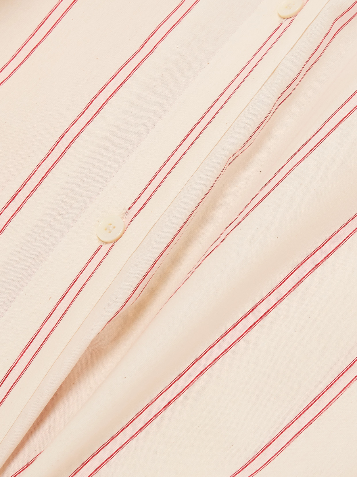 TOTÊME STRIPED COTTON AND SILK-BLEND SHIRT